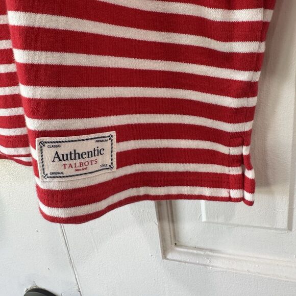Talbots Top 2X Red Stripe Sailboat Coastal Nautical Preppy Thick Pristine Nice - Picture 6 of 14